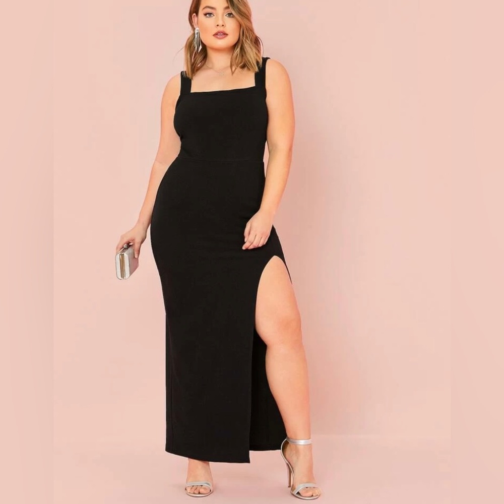 Black Maxi high slit dress